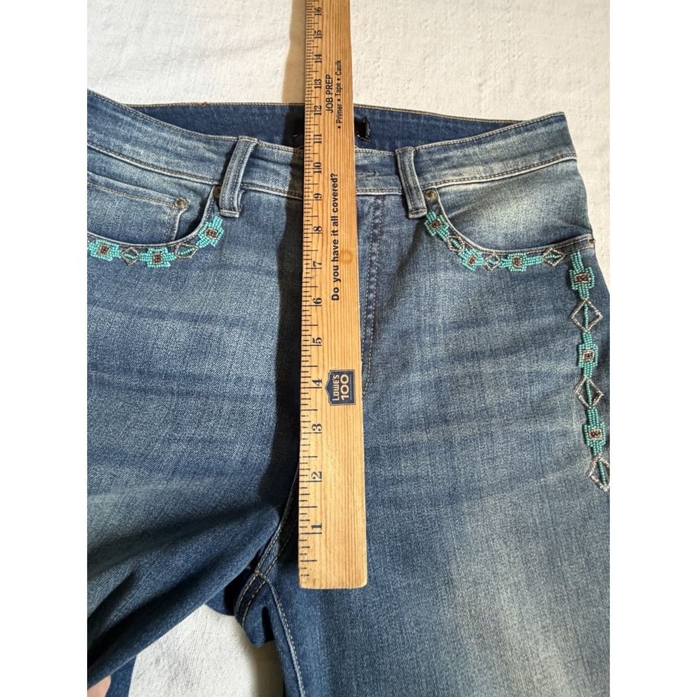 Lauren Ralph Lauren Jeans Womens 8 Blue Beaded Western Stretch Denim - Picture 8 of 9